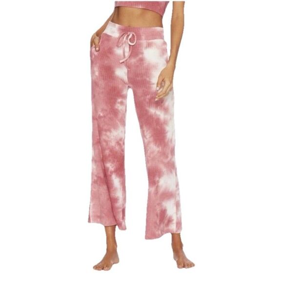 Beach Riot Hayley Cropped Pants Tie Die Orchid Smoke Pink White Size Small - Picture 1 of 10